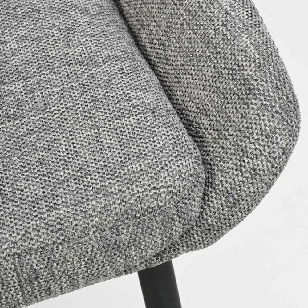 Wohnen Polsterstühle in Hellgrau & Schwarz - Fabia (2er Set)