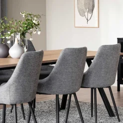 Wohnen Polsterstühle in Hellgrau & Schwarz - Fabia (2er Set)