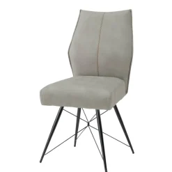 Wohnen Schwarze Möbel|Küchenstühle*Polsterstühle in Hellgrau - Fiafanda (2er Set)