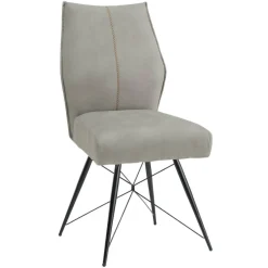 Wohnen Schwarze Möbel|Küchenstühle*Polsterstühle in Hellgrau - Fiafanda (2er Set)