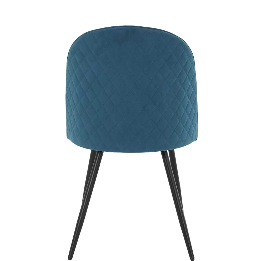 Wohnen Stühle|Retro Möbel*Polsterstühle in Petrol & Schwarz - Jeandru (4er Set)