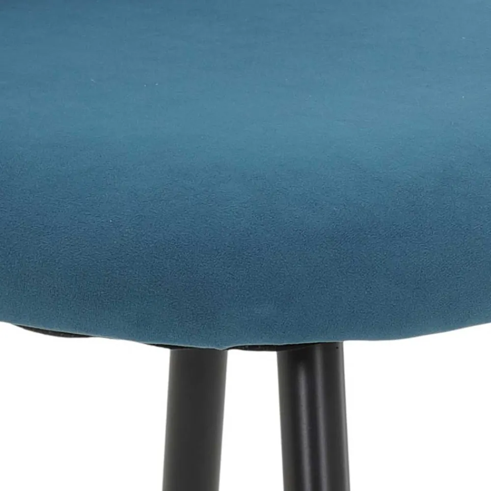 Wohnen Stühle|Retro Möbel*Polsterstühle in Petrol & Schwarz - Jeandru (4er Set)