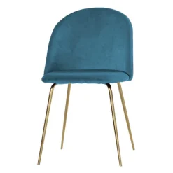 Wohnen Küchenstühle|Esszimmerstühle*Polsterstühle in Petrol Samt - Lametla (2er Set)