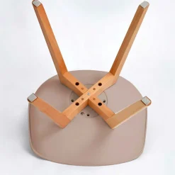 Wohnen Skandinavische Möbel|Küchenstühle*Polsterstühle in Taupe & Buche - Asiatia (4er Set)