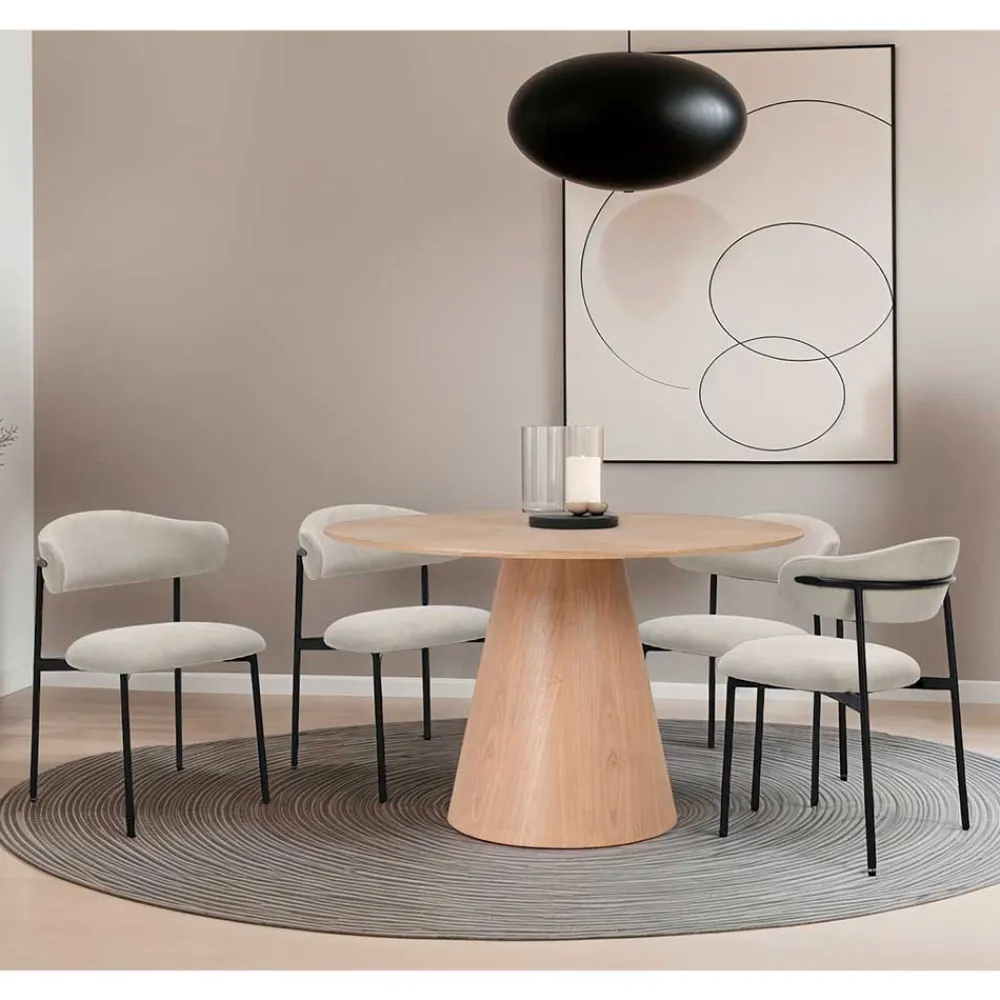 Wohnen Küchenstühle|Esszimmerstühle*Polsterstühle in Taupe Strukturstoff - Filmau (2er Set)