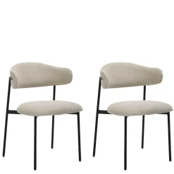 Wohnen Küchenstühle|Esszimmerstühle*Polsterstühle in Taupe Strukturstoff - Filmau (2er Set)