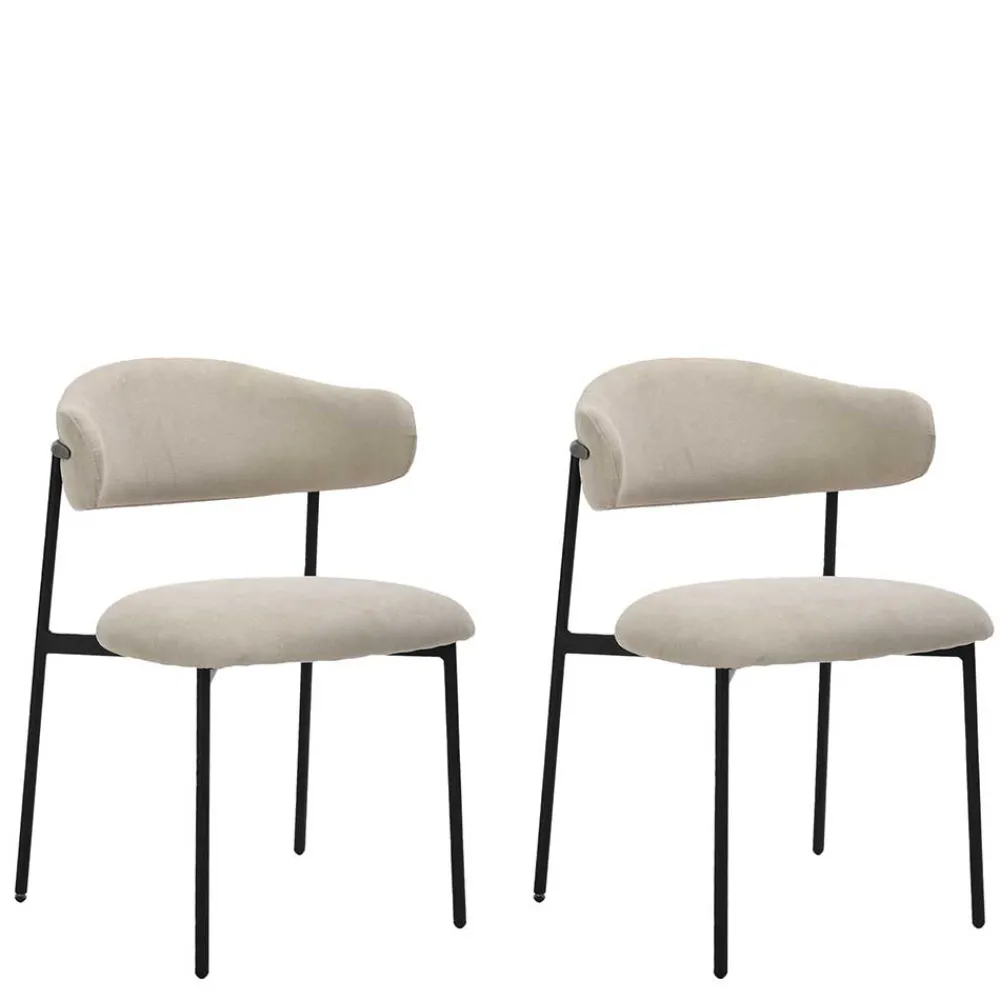 Wohnen Küchenstühle|Esszimmerstühle*Polsterstühle in Taupe Strukturstoff - Filmau (2er Set)