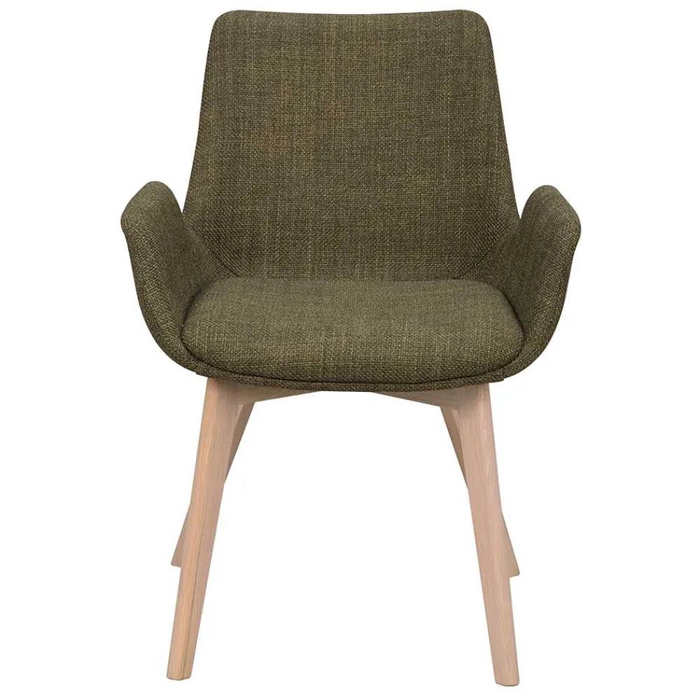 Wohnen Polsterstühle mit Armlehnen in Dunkelgrün - Termi (2er Set)