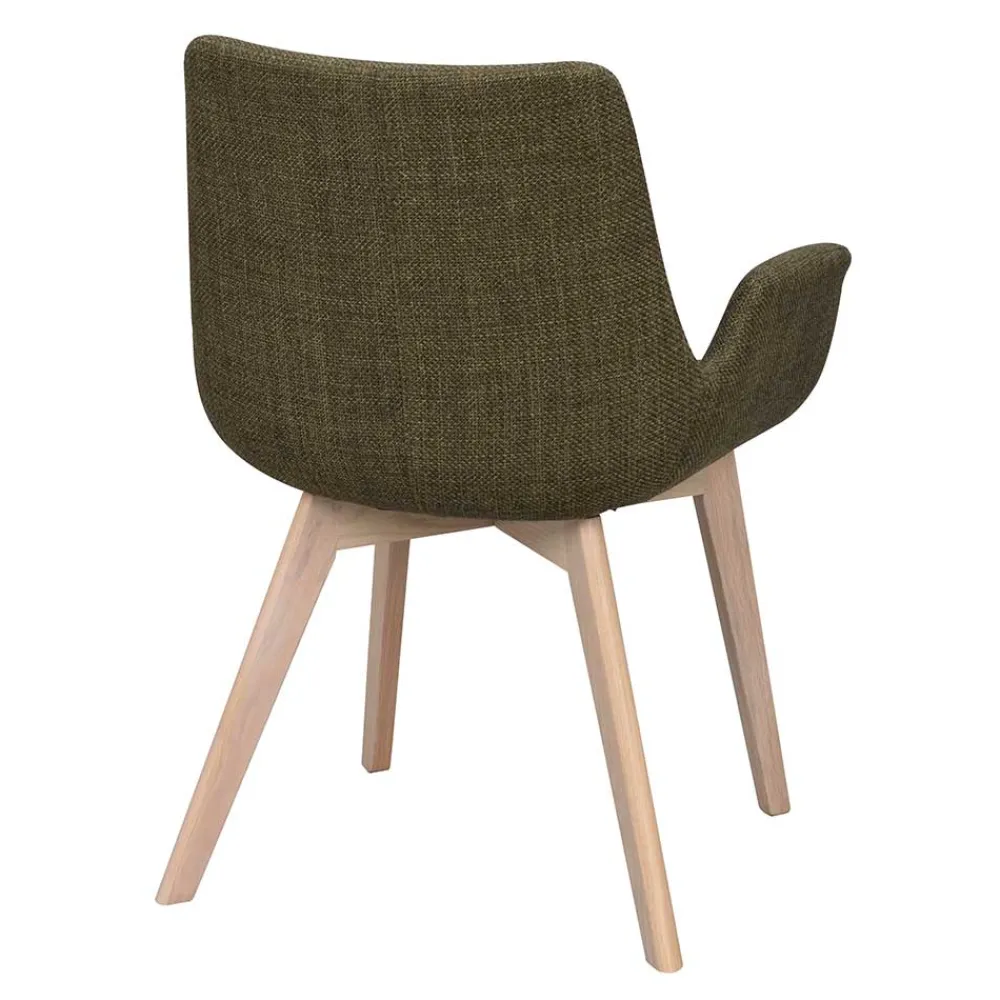 Wohnen Polsterstühle mit Armlehnen in Dunkelgrün - Termi (2er Set)