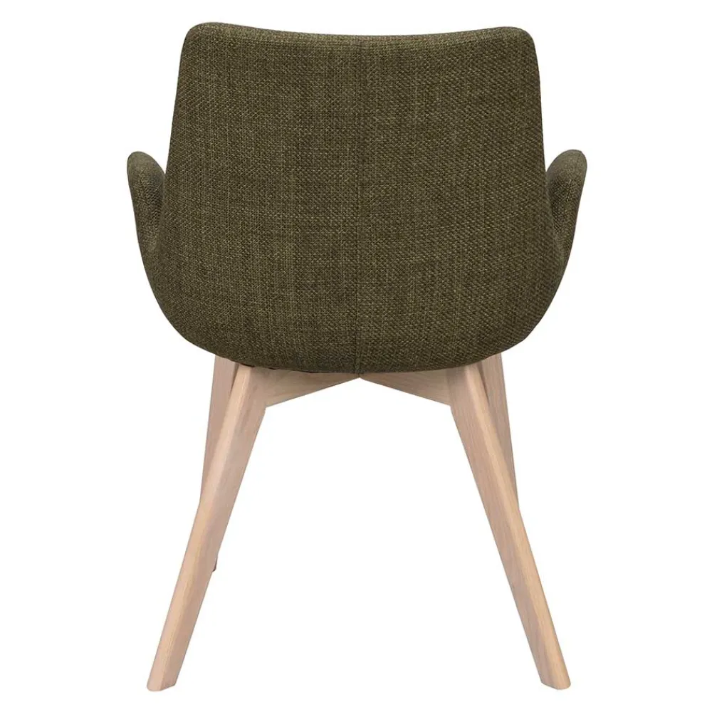 Wohnen Polsterstühle mit Armlehnen in Dunkelgrün - Termi (2er Set)