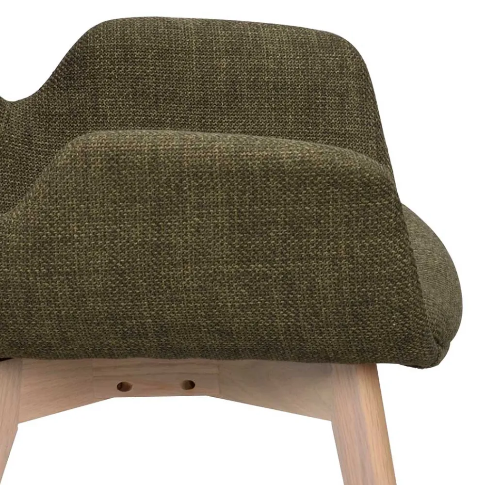 Wohnen Polsterstühle mit Armlehnen in Dunkelgrün - Termi (2er Set)