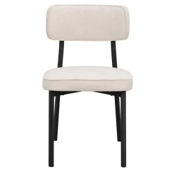 Wohnen Polsterstuhl in Creme & Schwarz - Jeffa (2er Set)