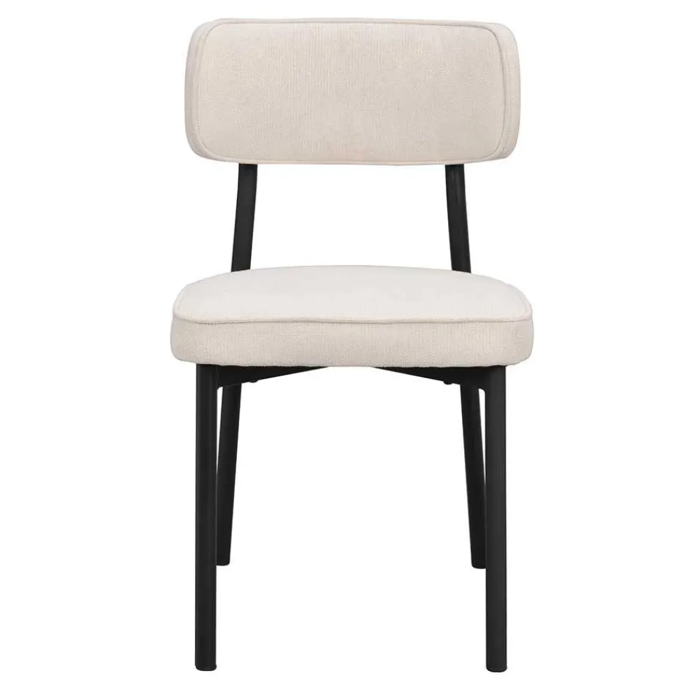 Wohnen Polsterstuhl in Creme & Schwarz - Jeffa (2er Set)