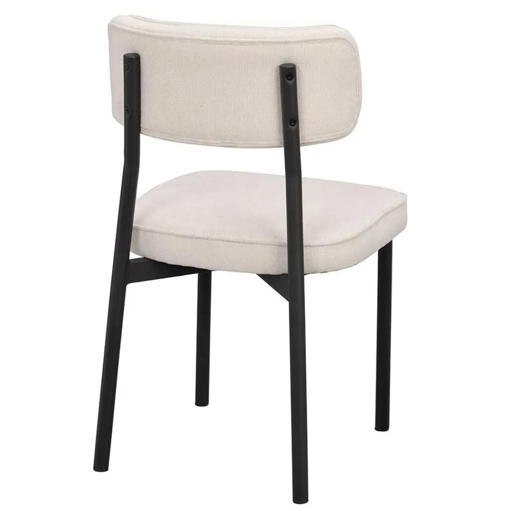 Wohnen Polsterstuhl in Creme & Schwarz - Jeffa (2er Set)