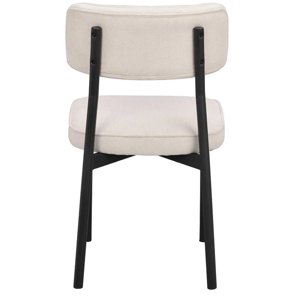 Wohnen Polsterstuhl in Creme & Schwarz - Jeffa (2er Set)