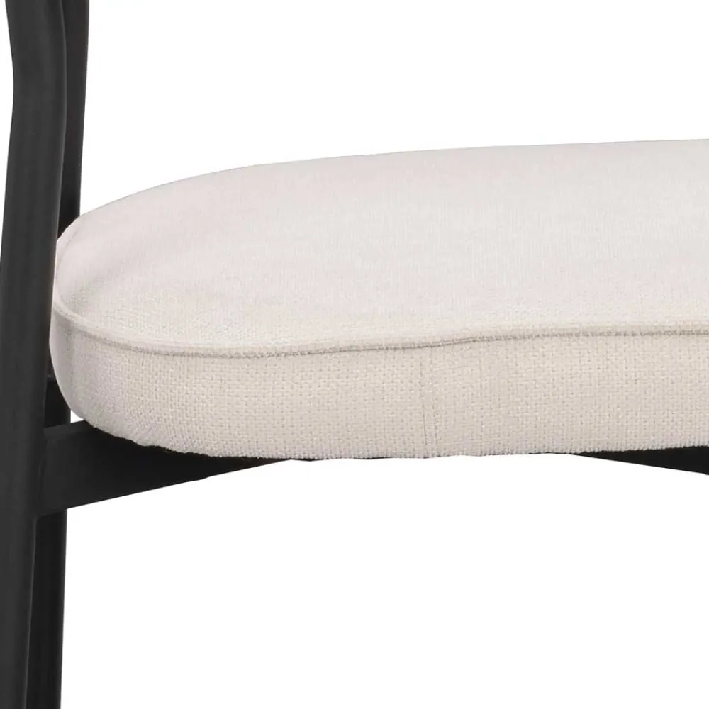 Wohnen Polsterstuhl in Creme & Schwarz - Jeffa (2er Set)