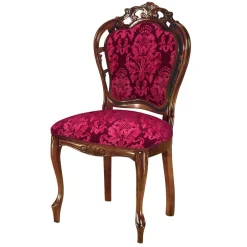 Wohnen Polsterstuhl in Dunkelrot & Nussbaum - Ursanna