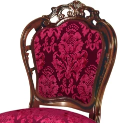 Wohnen Polsterstuhl in Dunkelrot & Nussbaum - Ursanna