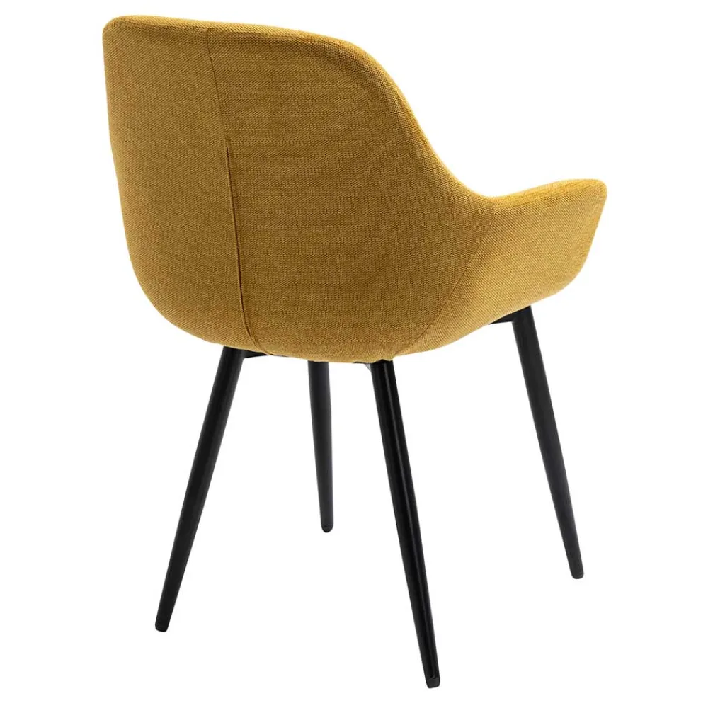 Wohnen Polsterstuhl in Gelb & Schwarz - Vanencia (2er Set)