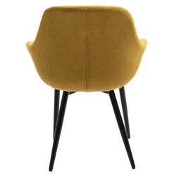 Wohnen Polsterstuhl in Gelb & Schwarz - Vanencia (2er Set)