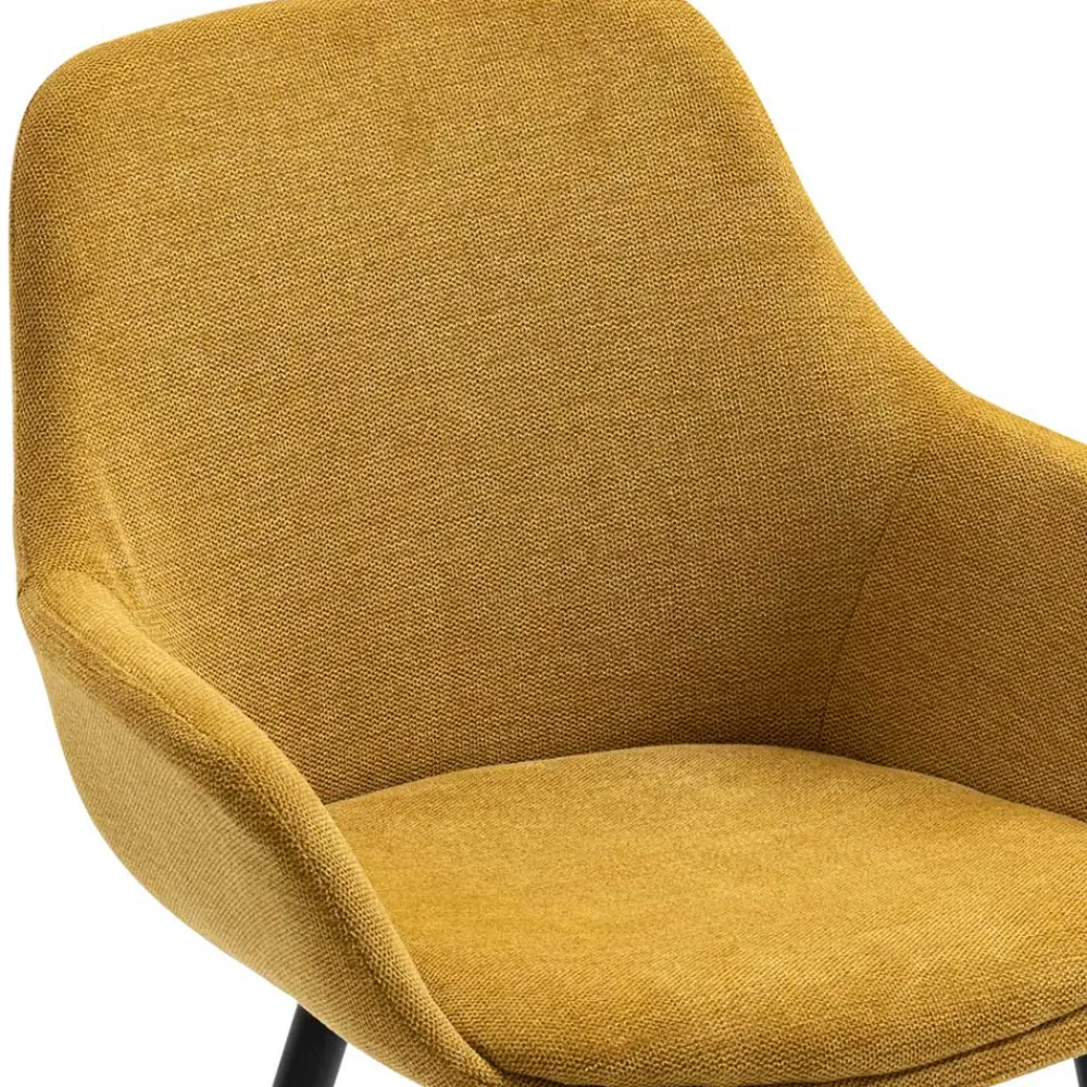 Wohnen Polsterstuhl in Gelb & Schwarz - Vanencia (2er Set)