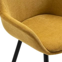 Wohnen Polsterstuhl in Gelb & Schwarz - Vanencia (2er Set)