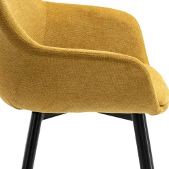 Wohnen Polsterstuhl in Gelb & Schwarz - Vanencia (2er Set)