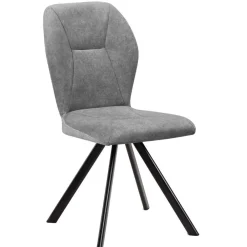 Wohnen Küchenstühle|Esszimmerstühle*Polsterstuhl in Grau und Schwarz - Pogarana (2er Set)