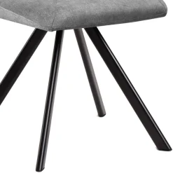 Wohnen Küchenstühle|Esszimmerstühle*Polsterstuhl in Grau und Schwarz - Pogarana (2er Set)