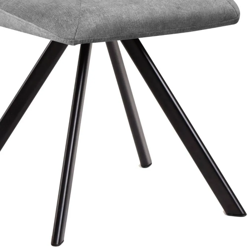 Wohnen Küchenstühle|Esszimmerstühle*Polsterstuhl in Grau und Schwarz - Pogarana (2er Set)