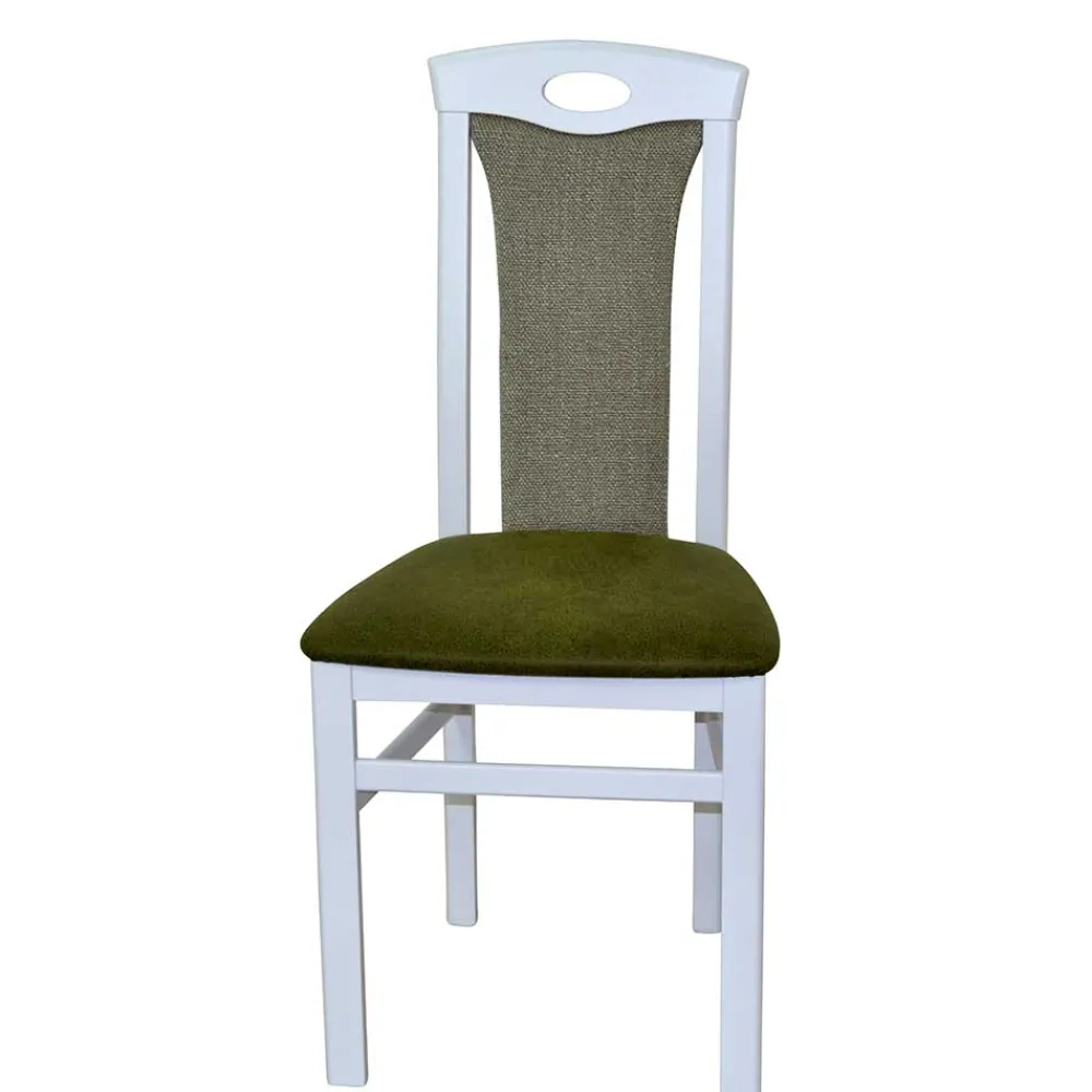 Wohnen Polsterstuhl in Weiß & Grün - Suena (2er Set)