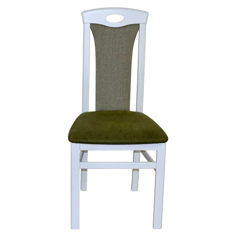 Wohnen Polsterstuhl in Weiß & Grün - Suena (2er Set)