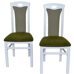 Wohnen Polsterstuhl in Weiß & Grün - Suena (2er Set)