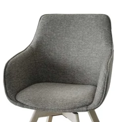 Wohnen Skandinavische Möbel|Küchenstühle*Polsterstuhl mit Armlehnen in Beigegrau - Diadoro (2er Set)