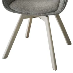 Wohnen Skandinavische Möbel|Küchenstühle*Polsterstuhl mit Armlehnen in Beigegrau - Diadoro (2er Set)