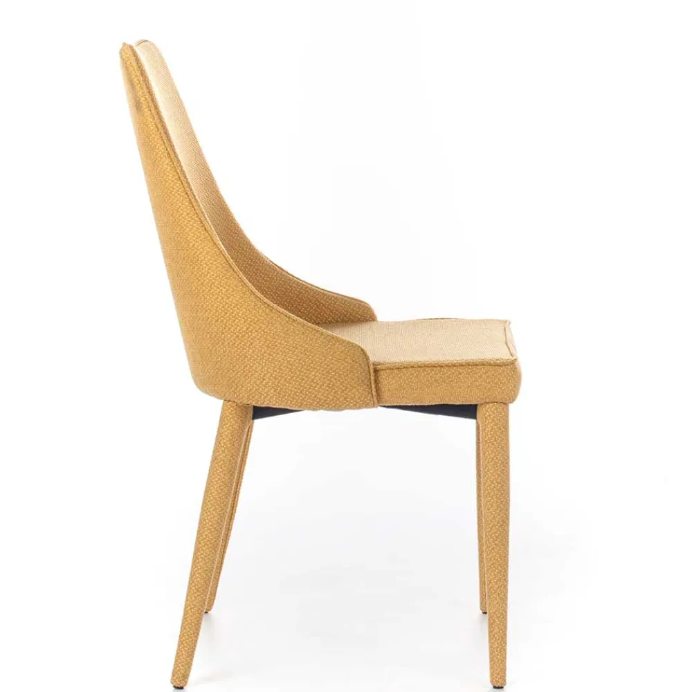 Wohnen Polsterstuhl mit bezogenen Metallbeinen - Henrietta (2er Set)