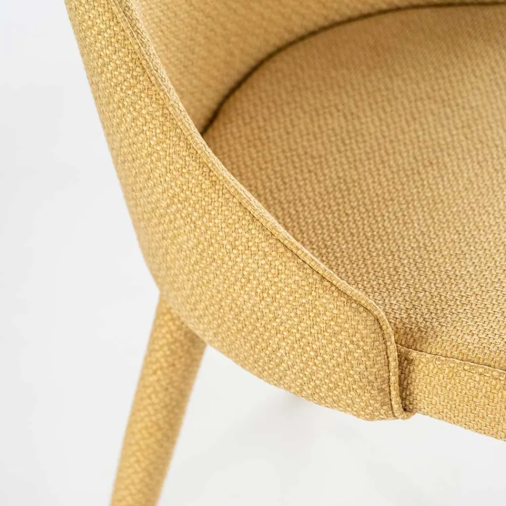 Wohnen Polsterstuhl mit bezogenen Metallbeinen - Henrietta (2er Set)