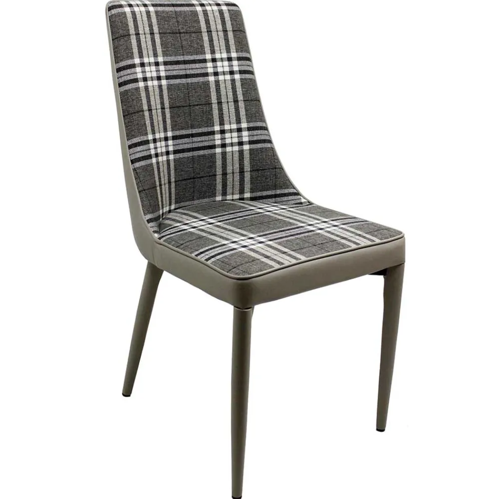 Wohnen Retro Möbel|Küchenstühle*Polsterstuhl mit Karomuster - Kapitalia (2er Set)