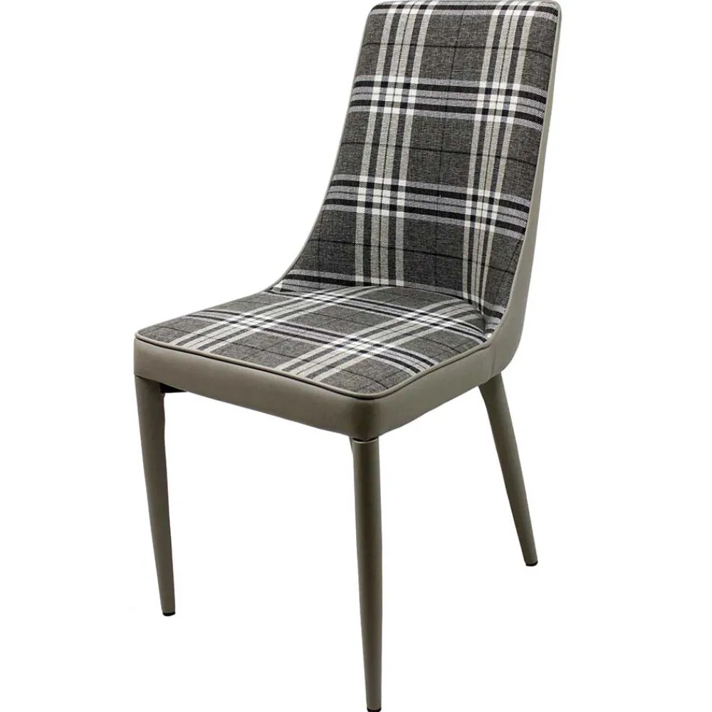 Wohnen Retro Möbel|Küchenstühle*Polsterstuhl mit Karomuster - Kapitalia (2er Set)