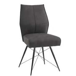 Wohnen Küchenstühle|Esszimmerstühle*Polsterstuhl-Duo in Dunkelgrau - Aturin (2er Set)