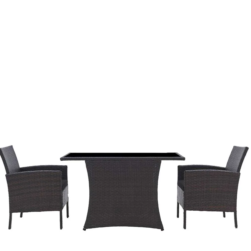 Wohnen Polyrattan Tischgruppe für 2 Personen - Eneriffo (dreiteilig)