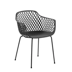 Wohnen Wohnzimmerstühle*PP Design-Tischsessel in Grau - Senva (4er Set)