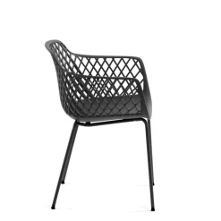 Wohnen Wohnzimmerstühle*PP Design-Tischsessel in Grau - Senva (4er Set)