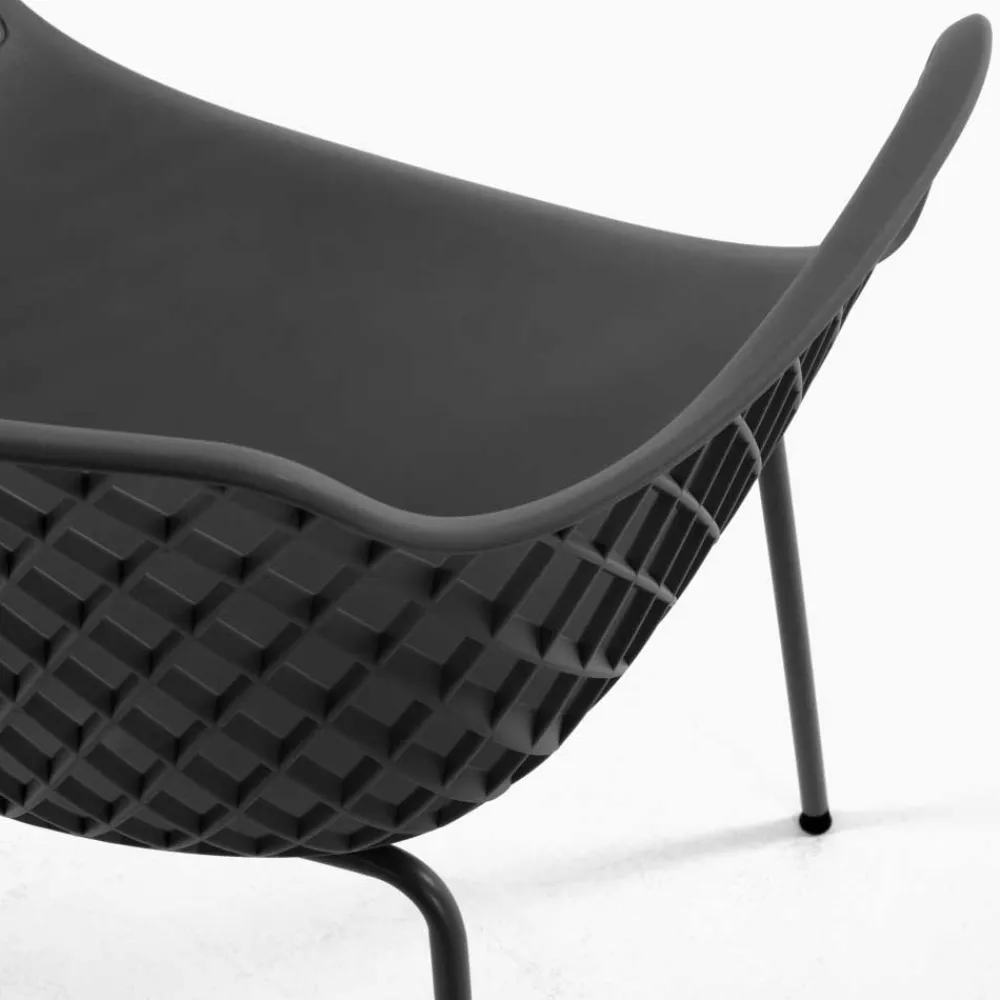 Wohnen Wohnzimmerstühle*PP Design-Tischsessel in Grau - Senva (4er Set)