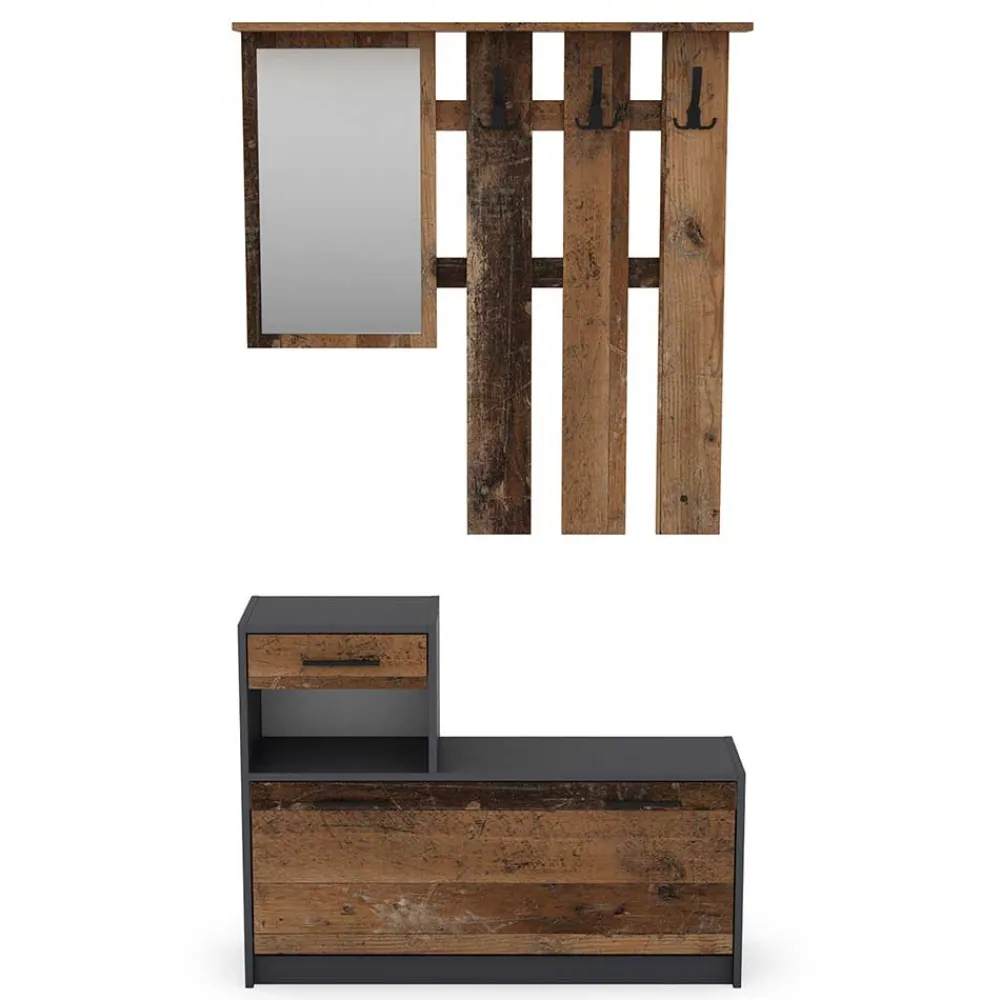 Wohnen Preiswerte Flureinrichtung zweifarbig - Vinzent (zweiteilig)