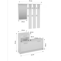 Wohnen Preiswerte Flureinrichtung zweifarbig - Vinzent (zweiteilig)