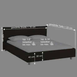 Wohnen Braune Möbel|Betten*Preiswertes Polsterbett Vasilio in braunem Kunstleder