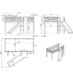 Wohnen Prinzessin Rutschbett mit schräger Rutsche - Later