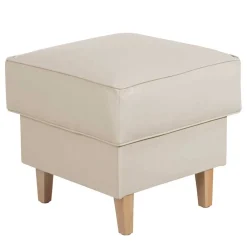 Wohnen Quadrat Hocker in Beige Kunstleder - Charleen