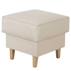 Wohnen Quadrat Hocker in Beige Kunstleder - Charleen